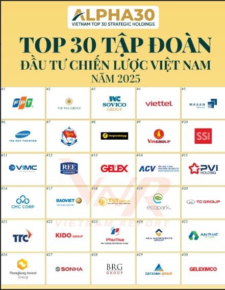 GELEX thuộc Top 30 Tập đoàn Đầu tư Chiến lược Việt Nam năm 2025 (ALPHA30)