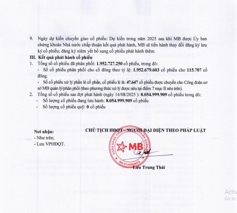 MBB nâng vốn điều lệ lên gần 81.000 tỷ đồng