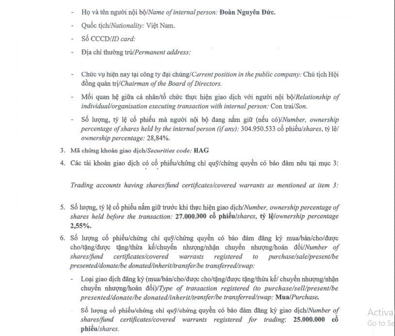 Con trai Bầu Đức muốn chi tiếp 400 tỷ đồng 'gom' thêm HAG