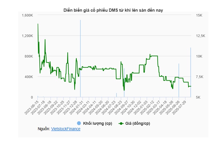 Chủ tịch DMS thoái sạch hơn 24% vốn, cổ đông cá nhân mới thế chỗ
