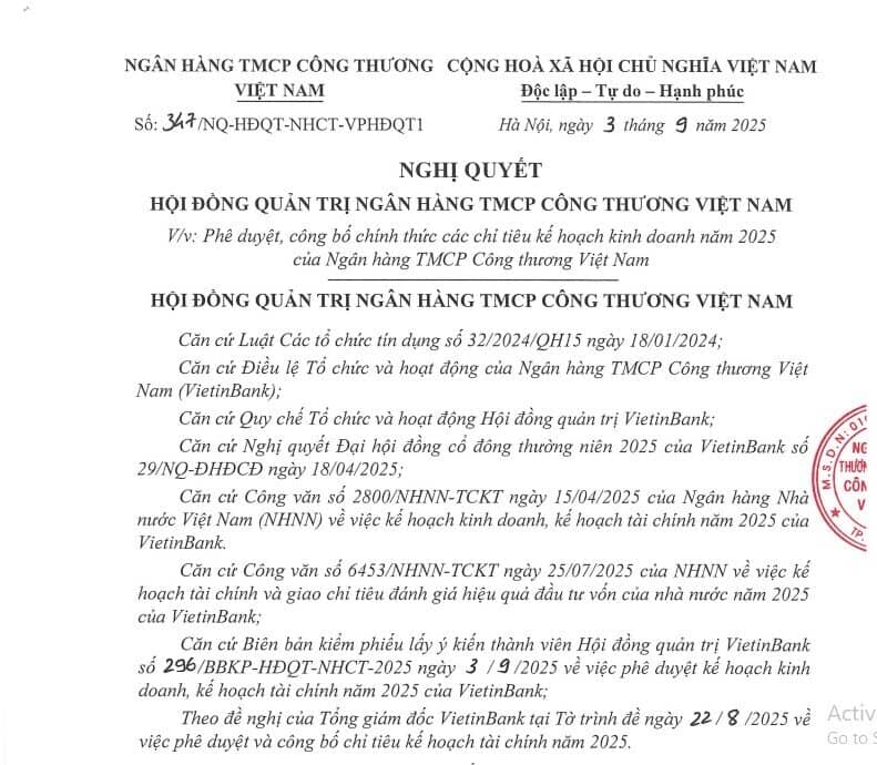 VietinBank (CTG) lên kế hoạch LNTT 32.500 tỷ đồng