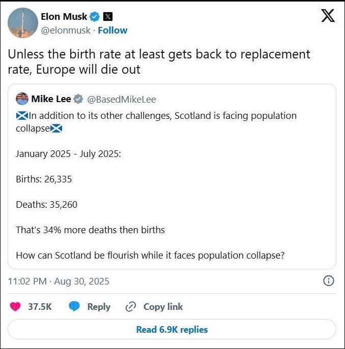 Elon Musk cảnh báo toàn bộ châu Âu sẽ ‘biến mất’