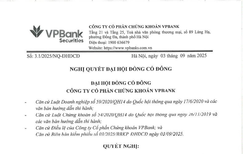 VPBankS nâng kế hoạch lợi nhuận năm 2025 lên 4.450 tỷ đồng