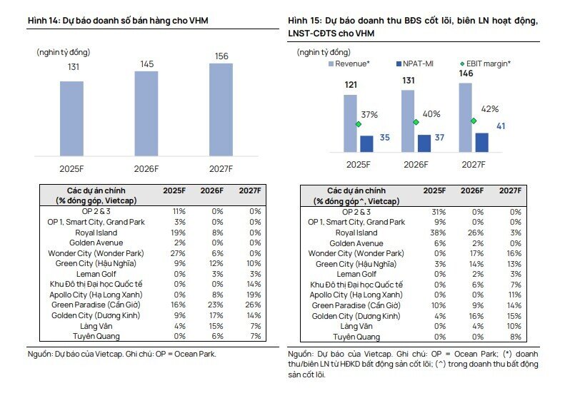 Doanh thu BĐS cốt lõi của VHM nửa cuối năm 2025 sẽ tăng gấp 3 lần