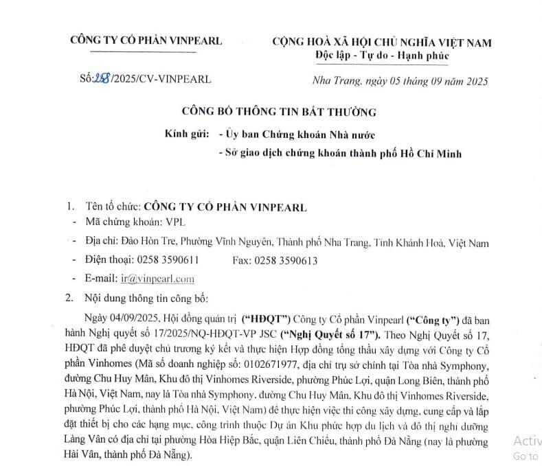 Vinpearl chọn Vinhomes làm tổng thầu xây dựng "siêu làng" 44.000 tỷ đồng