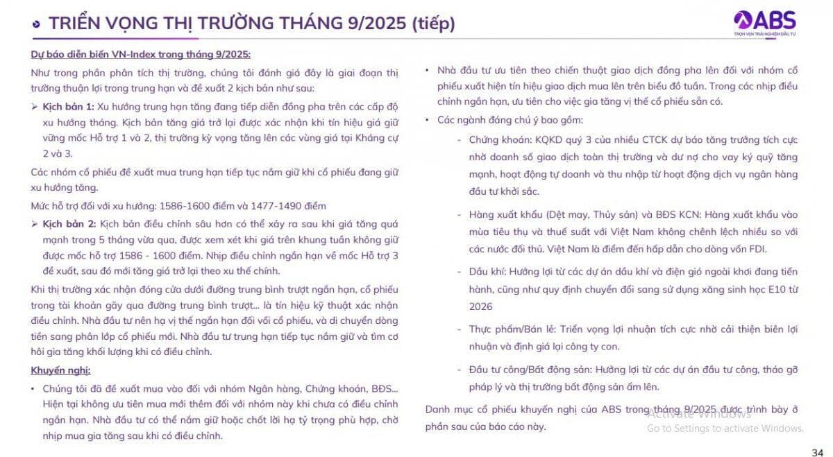 Rủi ro điều chỉnh ngắn hạn, ABS gợi ý các nhóm ngành đáng chú ý thời gian tới