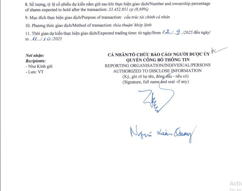 Chủ tịch Nam Long muốn bán thêm 3 triệu cổ phiếu