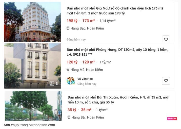 Giá nhà Hà Nội vượt ngưỡng 1 tỷ đồng/m2