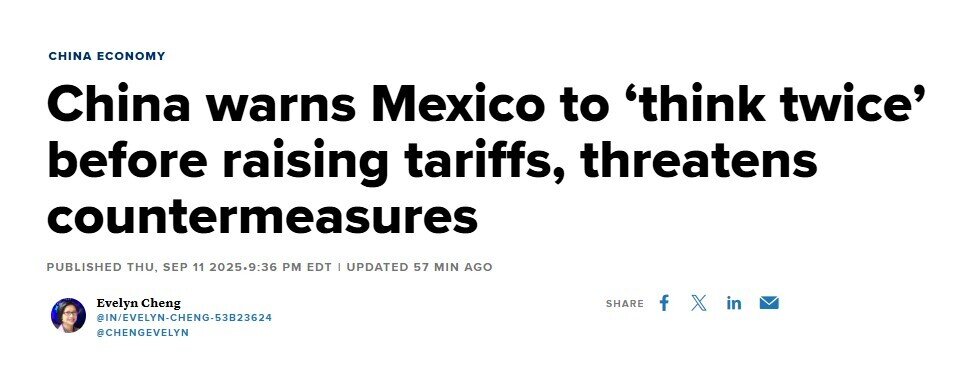 Trung Quốc khuyên Mexico 'nghĩ kỹ' trước khi tăng thuế lên 50%, doạ sẽ trả đũa