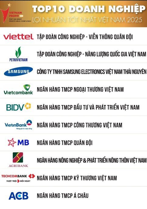 10 doanh nghiệp lãi nhất Việt Nam