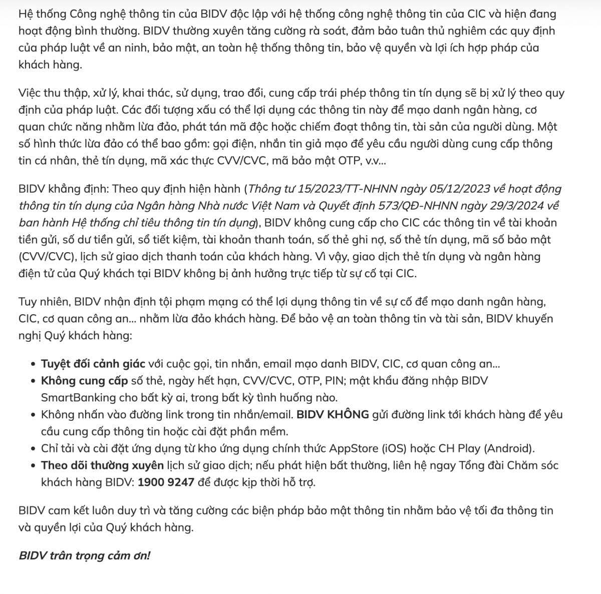 Big 4 ngân hàng đồng loạt phát cảnh báo sau sự cố CIC