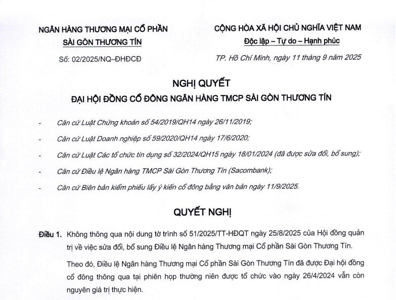 Cổ đông STB không thông qua bổ sung chủ tịch làm đại diện pháp luật