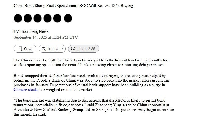 Trái phiếu Trung Quốc bị bán tháo mạnh, PBoC có thể sắp ra tay giải cứu