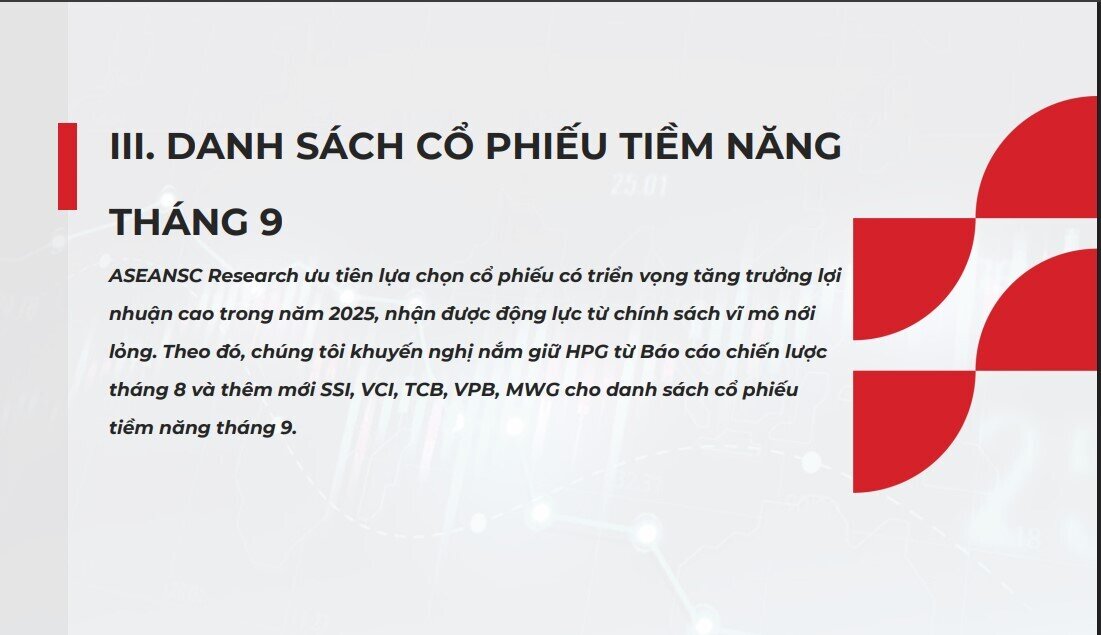 Tháng 9: 6 mã cổ phiếu hứa hẹn bứt phá