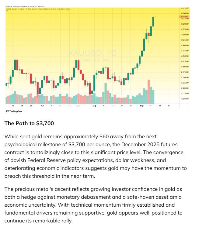 Giá vàng sẽ vượt ngưỡng 3.700 USD/ounce khi Fed giảm lãi suất?