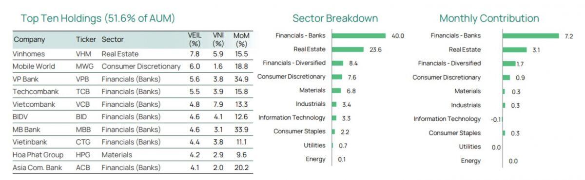 Dragon Capital hé lộ danh mục 10 cổ phiếu lớn nhất, ngành nào áp đảo?