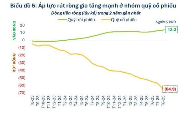 Các quỹ cổ phiếu rút ròng 65.000 tỷ đồng khỏi TTCK Việt Nam