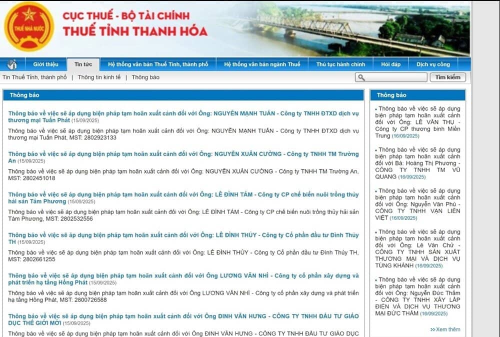 Loạt giám đốc ở Thanh Hoá bị tạm hoãn xuất cảnh?