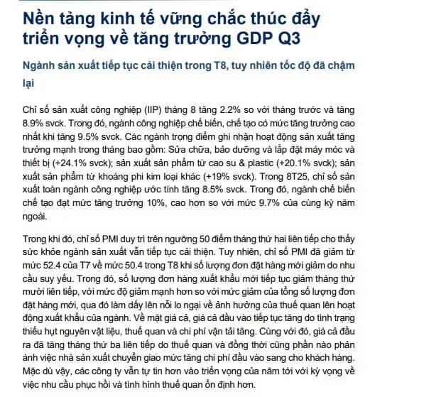 Tăng trưởng quý 3 có thể cán mốc 8,9%, sát ngưỡng mục tiêu Chính phủ