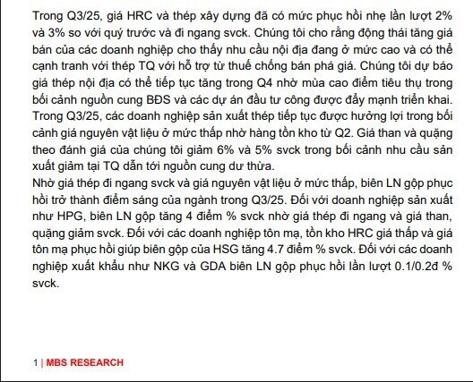 CTCK ước tính KQKD quý 3 ngành thép: Hòa Phát, Nam Kim, Tôn Đông Á tăng trưởng 2 con số, đột biến với Hoa Sen
