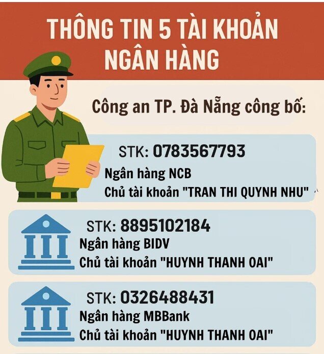 Ai từng chuyển tiền vào 5 số tài khoản ngân hàng này ra trình báo ngay