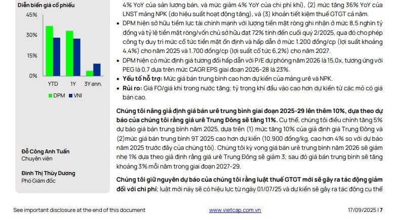 DPM và DCM có định giá hấp dẫn khi giá urê leo thang