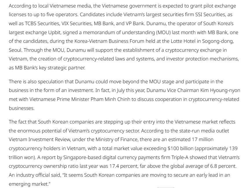 Không chỉ Upbit, cả Bithumb cũng muốn gia nhập thị trường tiền số Việt Nam trị giá 100 tỷ USD