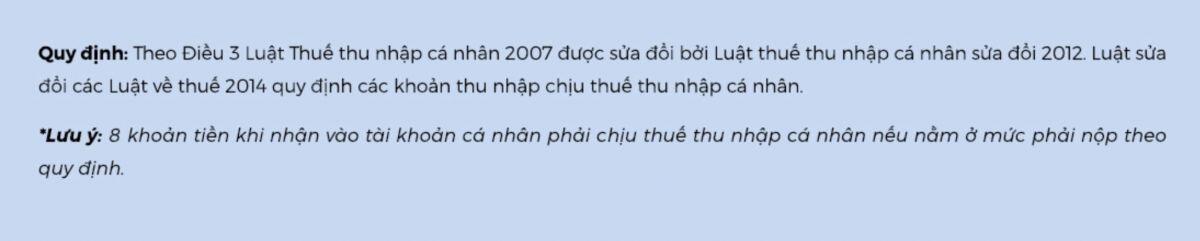 8 trường hợp nhận tiền vào tài khoản cá nhân phải nộp thuế
