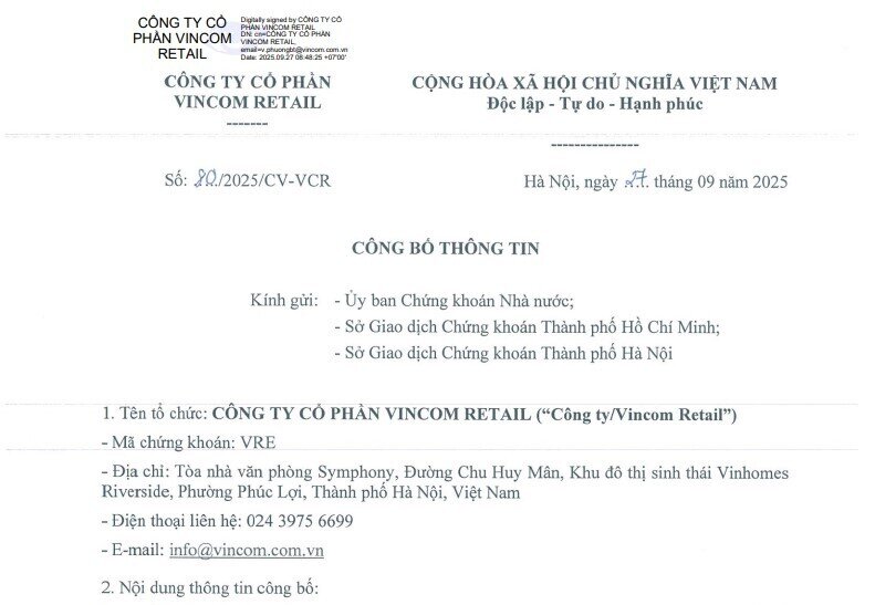 Cổ phiếu VRE tăng kịch trần trước thông tin sắp nhận gần 4.500 tỷ cổ tức