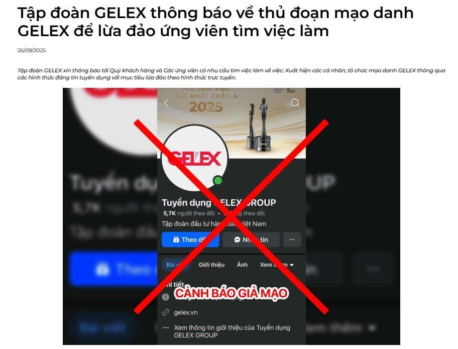Tập đoàn Gelex (GEX) chính thức lên tiếng về việc bị mạo danh