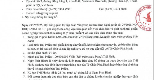 Vingroup phát hành thêm 3.500 tỷ đồng trái phiếu để tái cơ cấu nợ