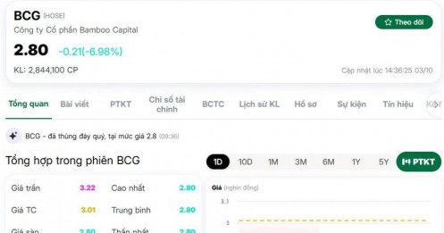 NĐT bán tháo cổ phiếu “họ” Bamboo Capital