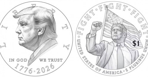 Chưa từng có: Bộ tài chính Mỹ phác thảo hình Tổng thống Donald Trump lên tiền xu