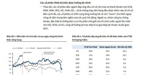 Sau nâng hạng, cổ phiếu VN30 sẽ hưởng lợi?