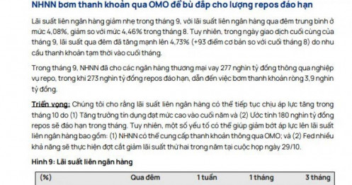 2 yếu tố khiến lãi suất liên ngân hàng chịu áp lực tăng trong tháng 10