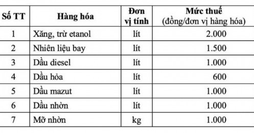 Chốt mức thuế bảo vệ môi trường với xăng dầu 2026