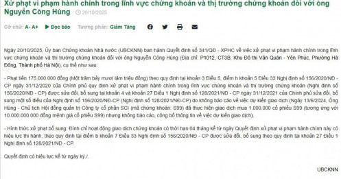 "Mua chui" cả triệu cổ phiếu, Chủ tịch HĐQT một công ty niêm yết bị phạt tiền và cấm giao dịch 4 tháng