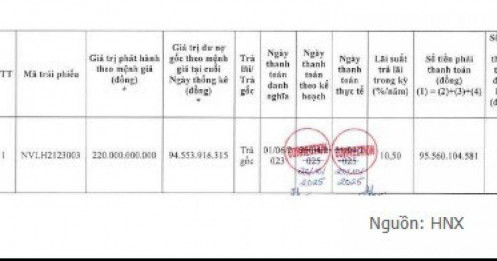 Novaland lại ‘khất nợ’ gần 95 tỷ đồng gốc trái phiếu