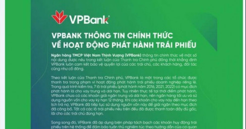 VPBank lên tiếng về kết luận thanh tra trái phiếu