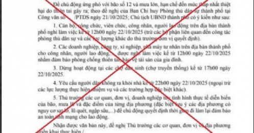 Đà Nẵng lên tiếng về thông tin "thành phố cho nghỉ làm, đóng cửa chợ" do bão số 12 (Fengshen)