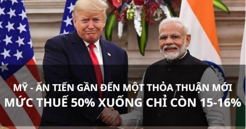 Mỹ – Ấn Độ tiến gần thỏa thuận thương mại lịch sử: thuế nhập khẩu có thể giảm xuống 15–16%