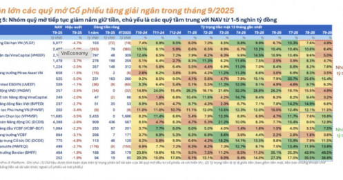 20 quỹ mở đẩy mạnh giải ngân mua cổ phiếu trong tháng 9