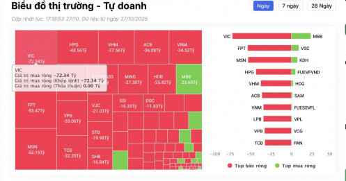Tự doanh bán ròng gần 700 tỷ đồng trong phiên VNI bị 'đánh úp' cuối phiên