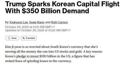 Ông Trump khiến dòng vốn ồ ạt tháo chạy khỏi Hàn Quốc