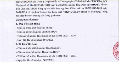 Một doanh nghiệp liên quan đến ‘nhóm’ FLC bất ngờ thông báo miễn nhiệm 8 nhân sự cấp cao
