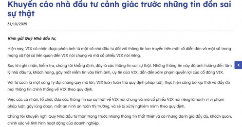 Tin đồn khiến NĐT hoang mang, Chứng khoán VIX lên tiếng