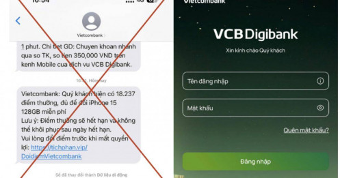 Vietcombank lên tiếng về tin nhắn giả mạo tặng quà