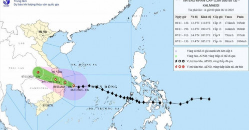 Bão số 13 Kalmaegi trở thành cơn bão chết chóc nhất 2025 trên toàn thế giới