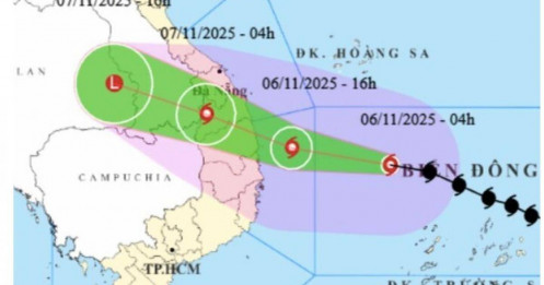 Bão số 13 Kalmaegi giật cấp 17, dự báo đổ bộ chiều tối nay 6-11 từ Quảng Ngãi - Gia Lai