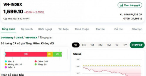 Chuyên gia nói gì về phiên VnIndex giảm 44 điểm, chính thức thủng mốc 1.600 sau gần 3 tháng